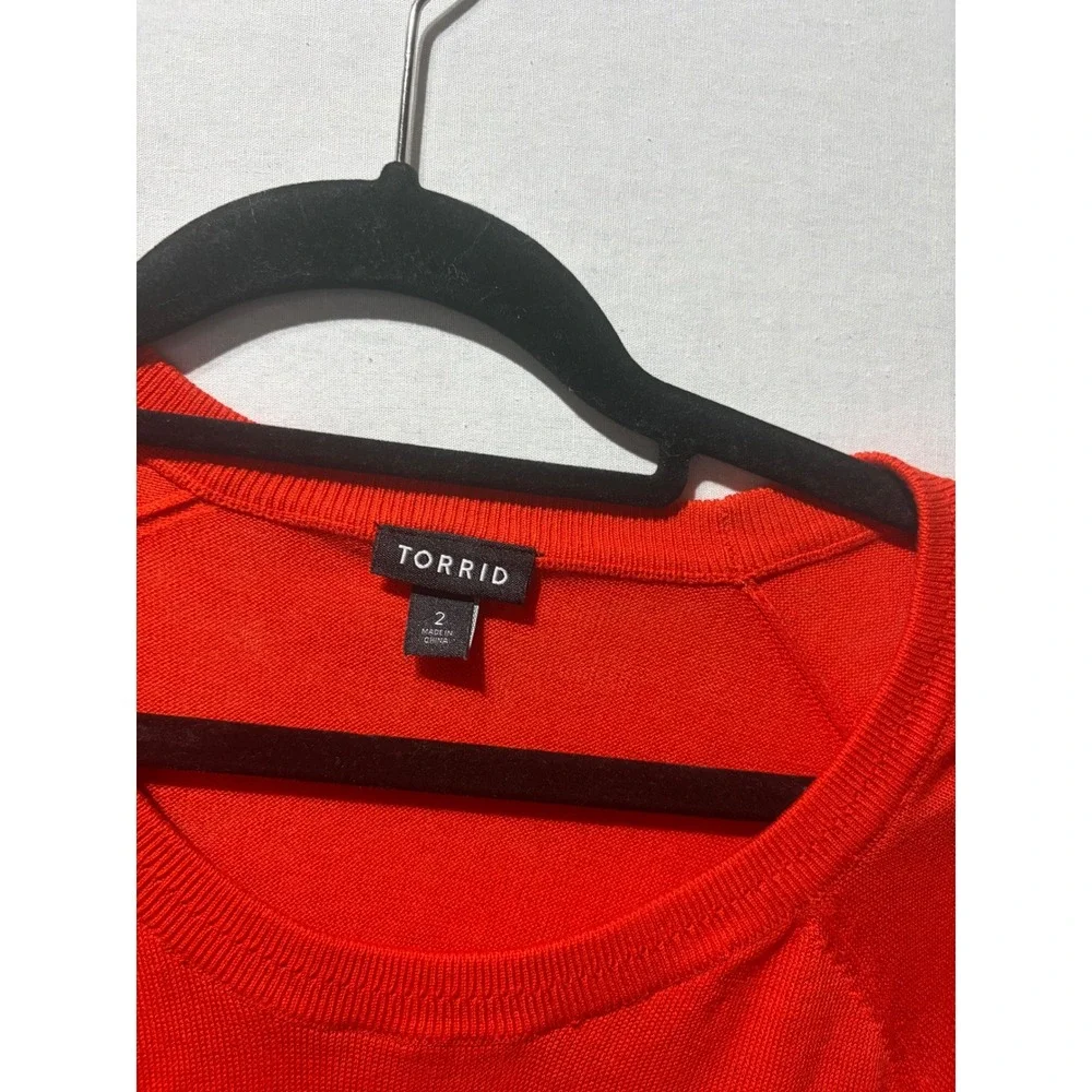 Torrid Orange Short Sleeve‎ Raglan Knit Sweater Top Women's Size 2